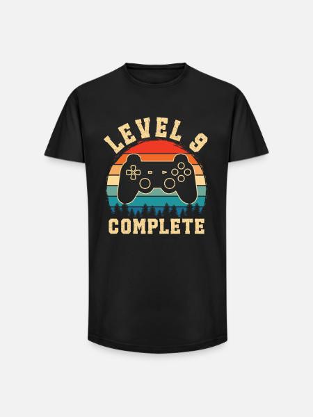 Level 9 complete – Enfant 9 ans - T-shirt coupe longue homme - noir