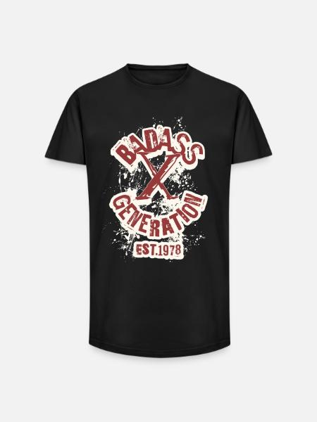 Badass Generation X 1978 - Long Fit Men's T-Shirt - black