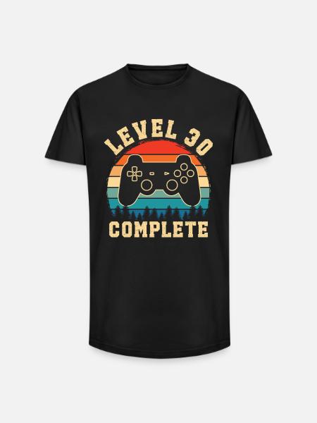 Level 30 complete – 30th anniversary gift - Long Fit Men's T-Shirt - black