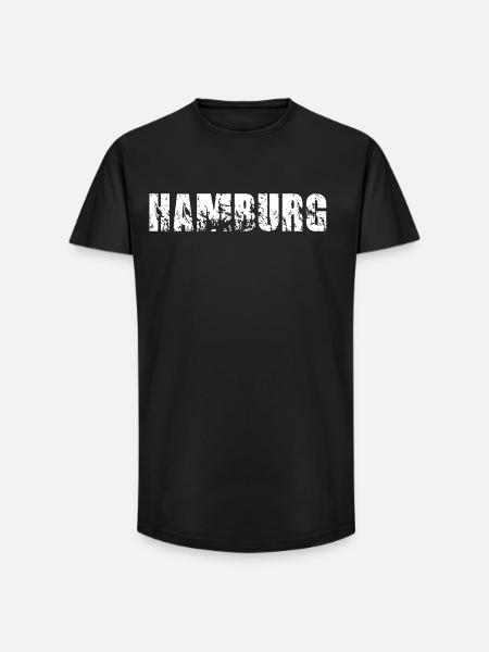 Hamburg - Long Fit Männer T-Shirt - Schwarz