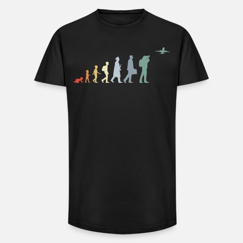 Airplane Observer Evolution - Long Fit Men's T-Shirt - black