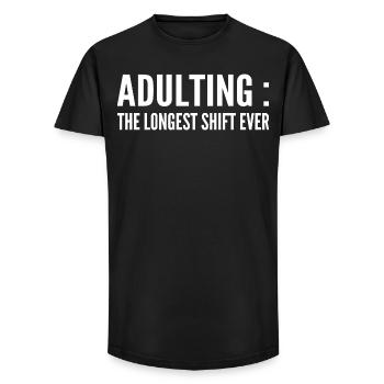 Adult: Longest service of all - Long Fit Men's T-Shirt - black - Front - AI Model Male 185 light (185cm)