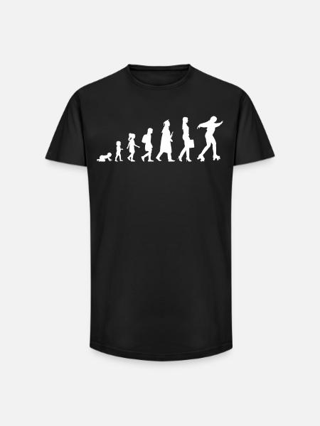 De fille à patineuse à roulettes - T-shirt coupe longue homme - noir