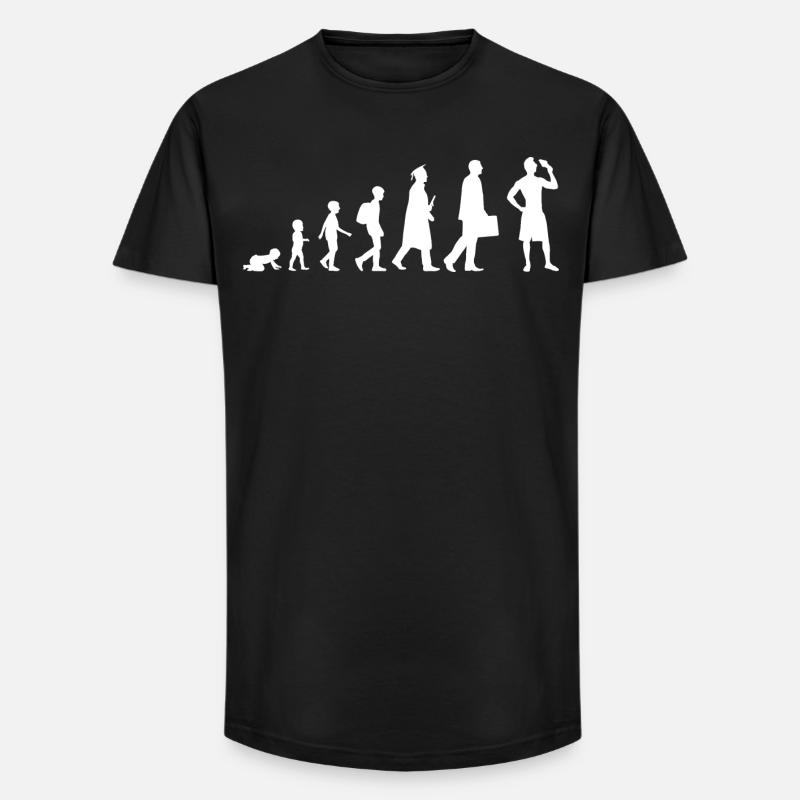 Évolution de la crème glacée - T-shirt coupe longue homme - noir
