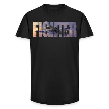Fighter Spitfire - Long Fit Männer T-Shirt - Schwarz - Vorne - AI Model Male 185 light (185cm)