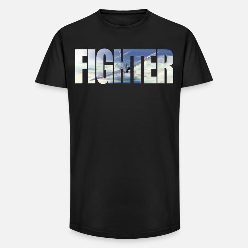 Fighter Spitfire - Long Fit Männer T-Shirt - Schwarz