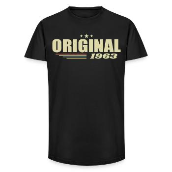 62. Geburtstag 62 Jahre Original 1963 - Long Fit Männer T-Shirt - Schwarz - Vorne - AI Model Male 185 light (185cm)