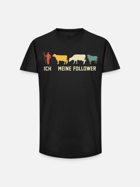 I mean followers cows cow - Long Fit Men's T-Shirt - black