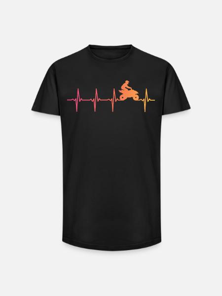 Quad Sunset Heartbeat ATV Quad Rider - Long Fit Men's T-Shirt - black