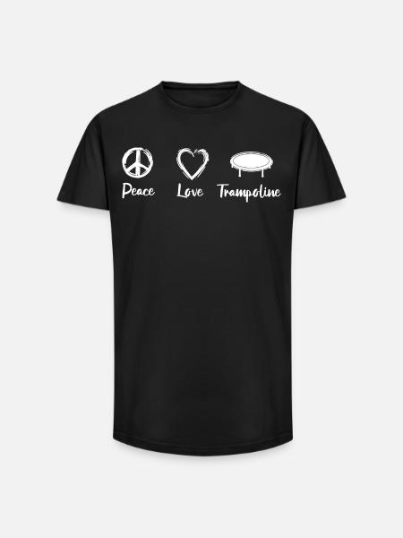 Peace Love Trampolines - Long Fit Men's T-Shirt - black