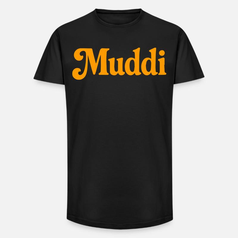 Muddi - Long Fit Männer T-Shirt - Schwarz