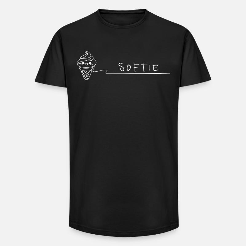Softie. Softeis Liebe Minimal Oneline - Long Fit Men's T-Shirt - black