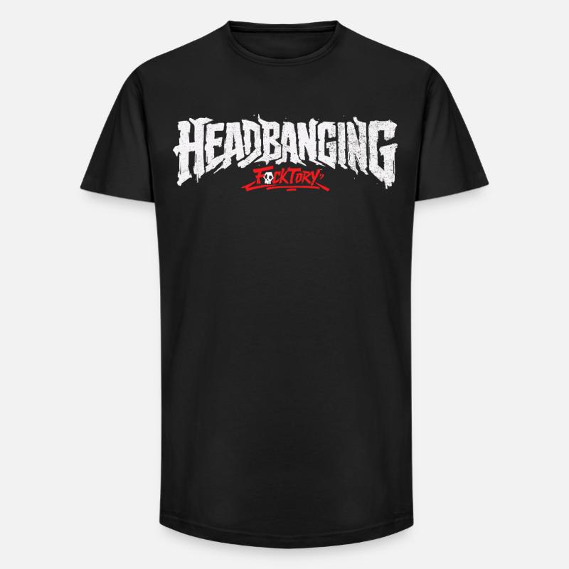 Logo de headbanging blanc - T-shirt coupe longue homme - noir