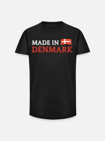 Made in Denmark, Danish pride - Long Fit Men's T-Shirt - black