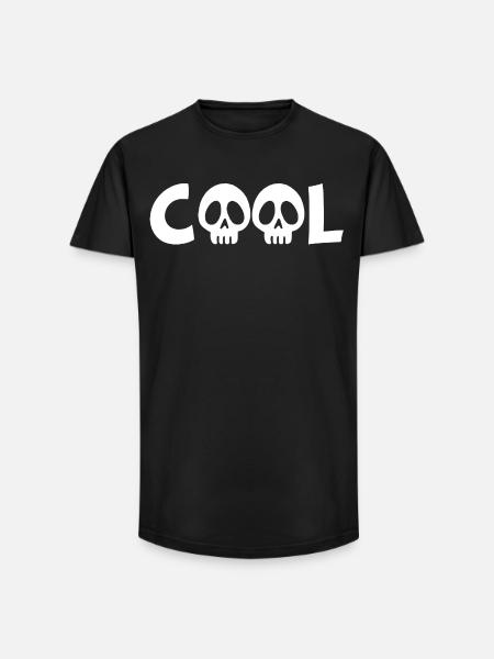 Skull and cool (white) - Long Fit Men's T-Shirt - black