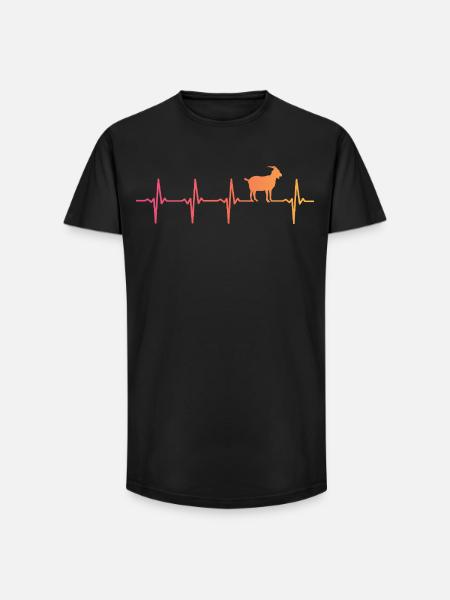 Goat Sunset Heartbeat Goats Goat - Long Fit Men's T-Shirt - black