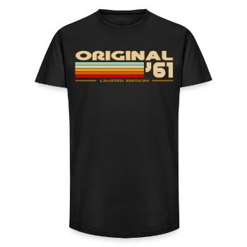 1961 - T-shirt coupe longue homme - noir - Devant - AI Model Male 185 light (185cm)
