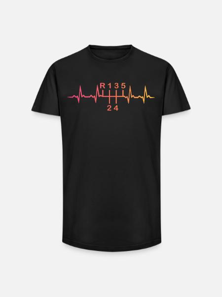5-speed manual gearbox Sunset Heartbeat - Long Fit Men's T-Shirt - black