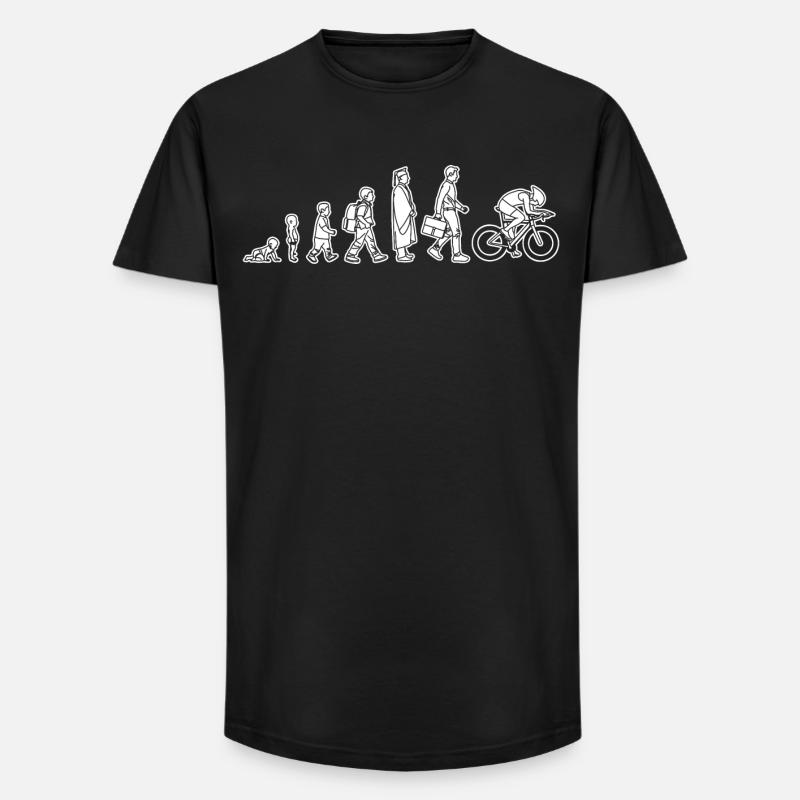 Evolution eines Radfahrers - Long Fit Männer T-Shirt - Schwarz