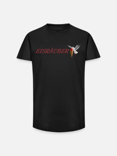 Eisräuber Design mit fliegender Möwe - Long Fit Men's T-Shirt - black