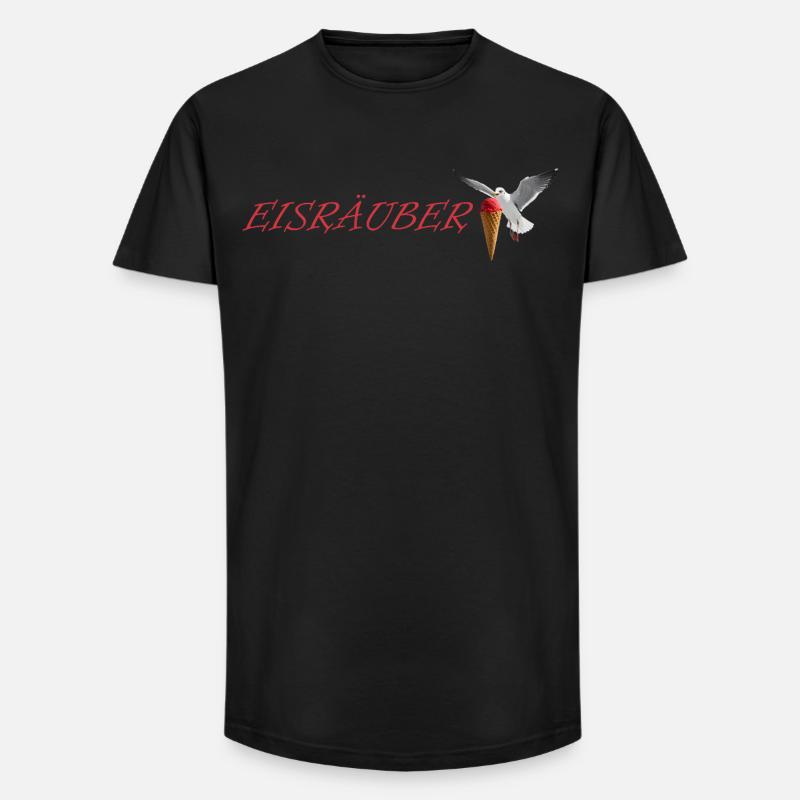 Eisräuber Design mit fliegender Möwe - Long Fit Männer T-Shirt - Schwarz