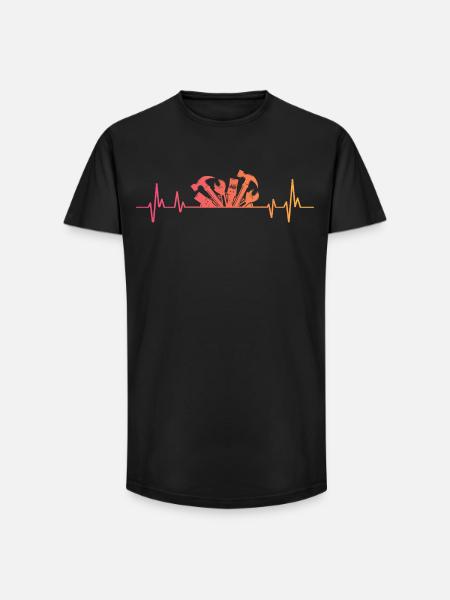 DIY Sunset Heartbeat DIY - Long Fit Men's T-Shirt - black