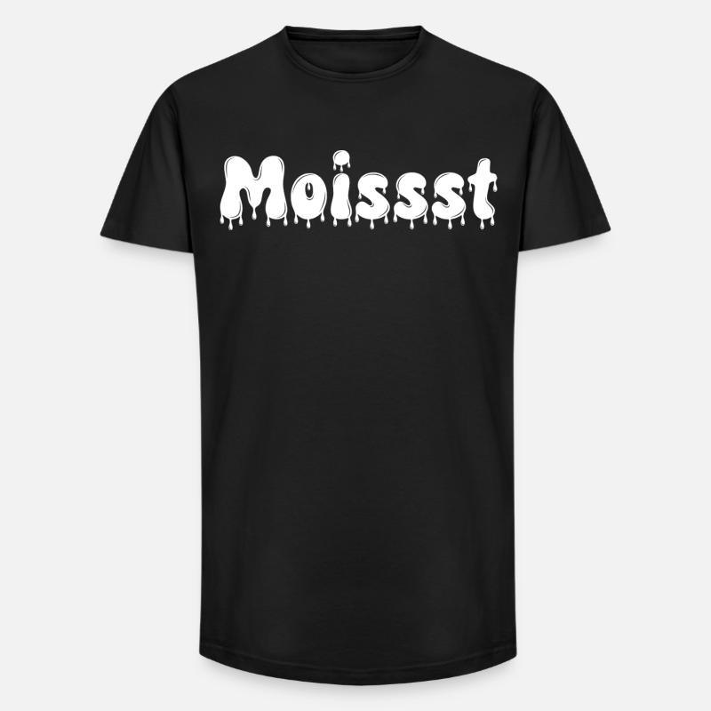 Feuchter tropfender Text - Long Fit Männer T-Shirt - Schwarz
