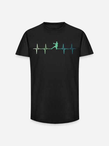 Handball, Herzschlag, Handball - Long Fit Männer T-Shirt - Schwarz