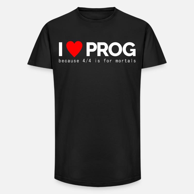 I Love Prog - Long Fit Männer T-Shirt - Schwarz