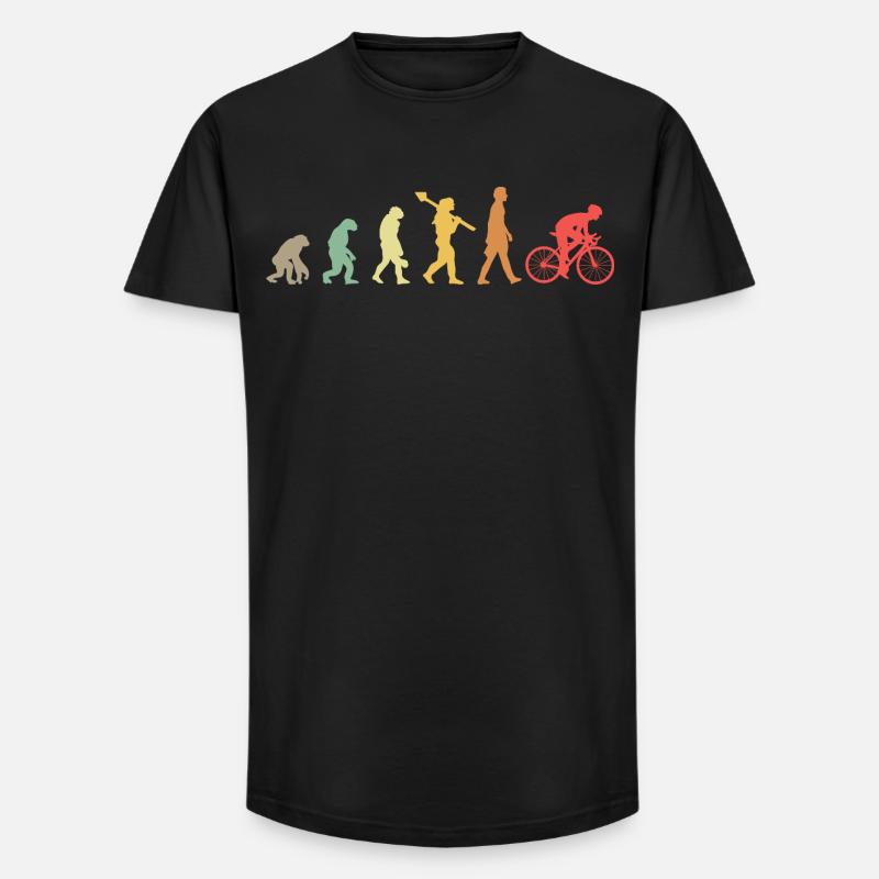 Evolution Cycling Bicycle Road Bike Development Retr - Long fit herre T-shirt - sort