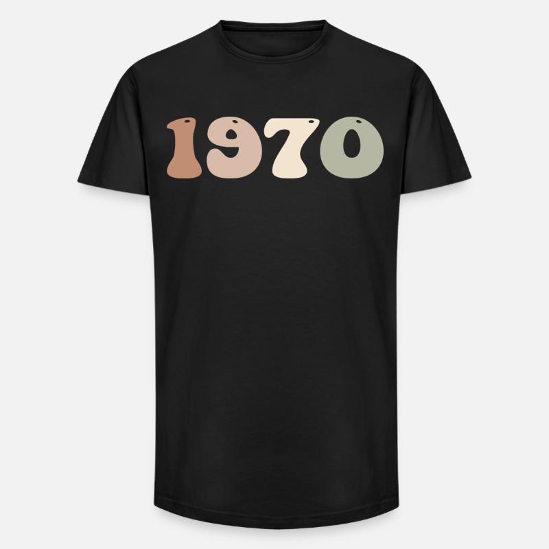 1970 - Long Fit Männer T-Shirt - Schwarz