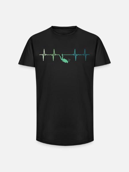 heartbeat diver diver - Long Fit Men's T-Shirt - black
