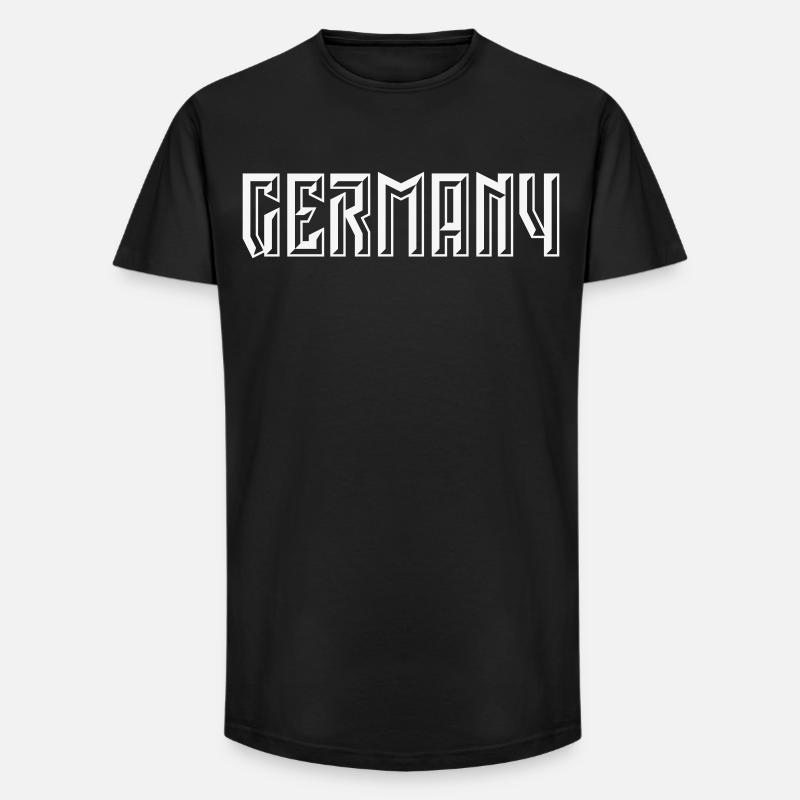 Germany Schriftzug (Relief / 3D / White) - Long Fit Männer T-Shirt - Schwarz
