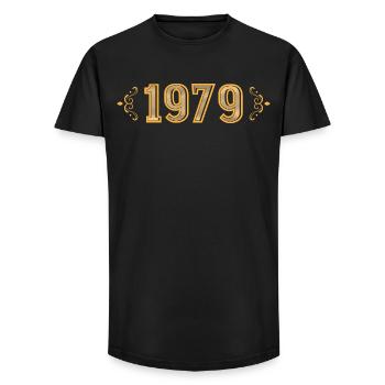 Legende seit 1979, Retro 1979 - Long Fit Männer T-Shirt - Schwarz - Vorne - AI Model Male 185 light (185cm)