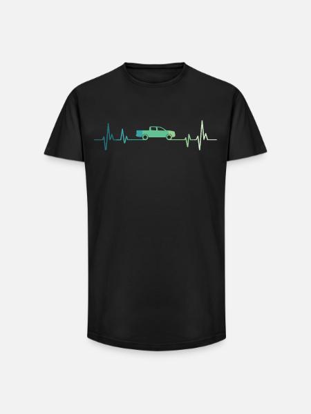 Pick-up heartbeat off-road car - Long Fit Men's T-Shirt - black