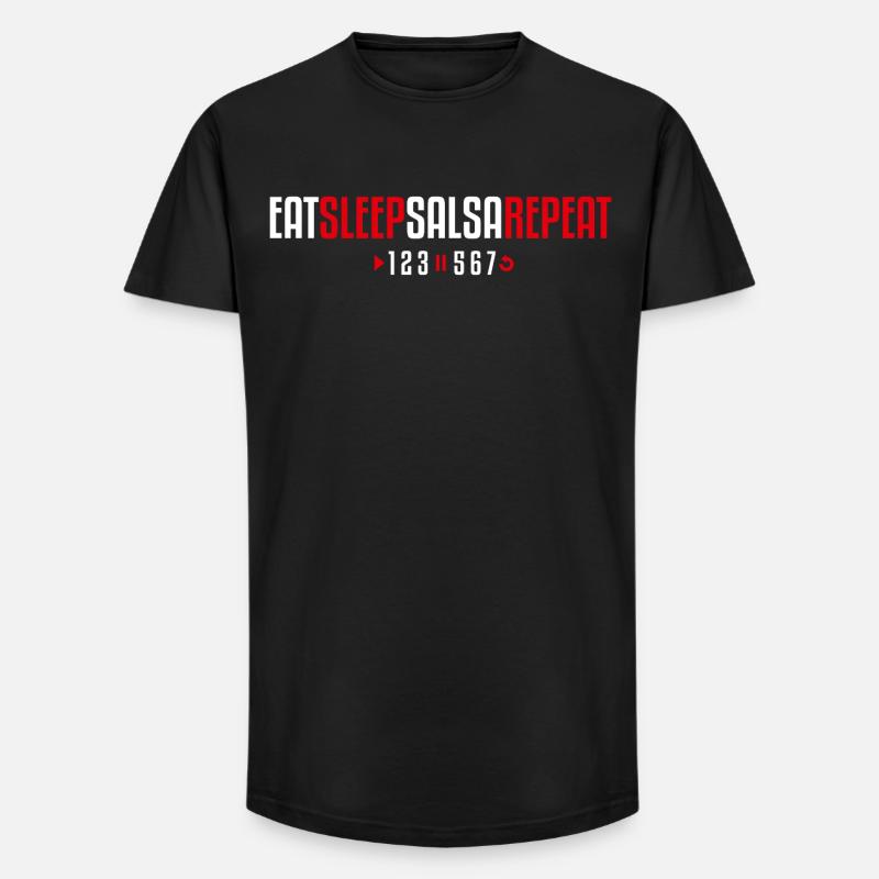 Eat Sleep Salsa Repeat – 123-567 - Long Fit Männer T-Shirt - Schwarz