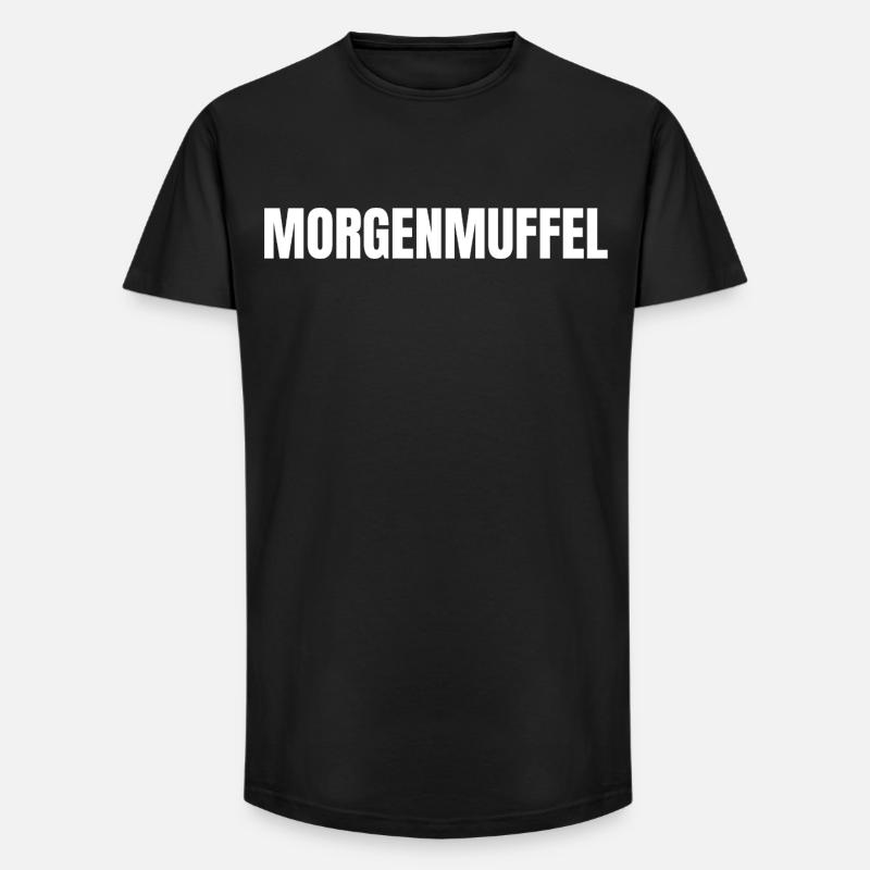 MORGENMUFFEL WEISS - Long Fit Männer T-Shirt - Schwarz