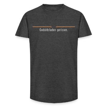 Geduldsfaden gerissen – lustiger Spruch Nerven  - Long Fit Männer T-Shirt - Anthrazit - Vorne - AI Model Male 185 light (185cm)