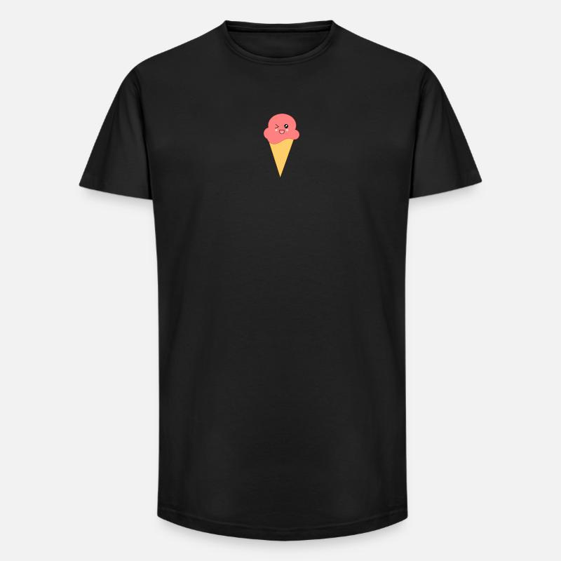 Eis Eiscreme Erdbeereis - Long Fit Männer T-Shirt - Schwarz