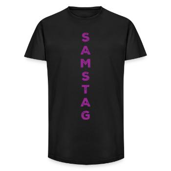 Saturday - purple - Long Fit Men's T-Shirt - black - Front - AI Model Male 185 light (185cm)