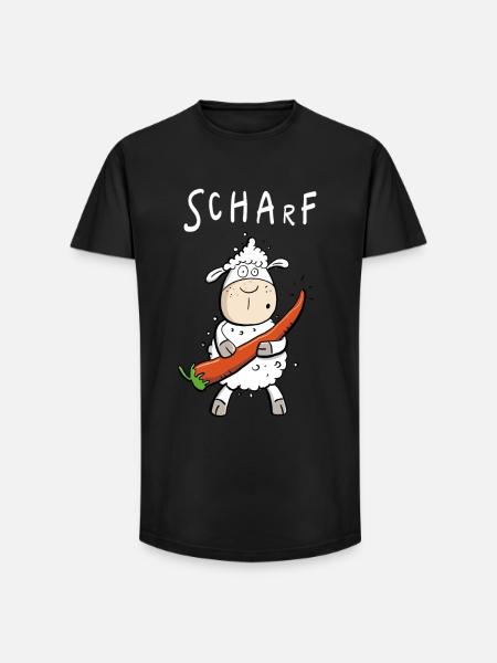 Pepperoni Sheep I Sharp comic pun - Long Fit Men's T-Shirt - black