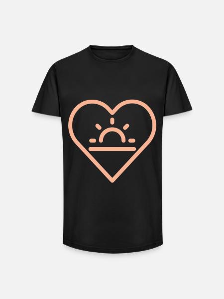 Sonne im Herz - Long Fit Männer T-Shirt - Schwarz