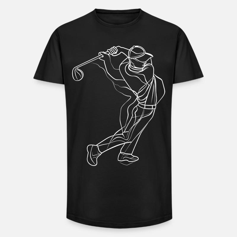 Golfer Skizze - Long Fit Männer T-Shirt - Schwarz