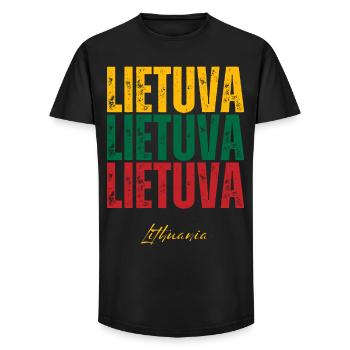 Lithuanian pride, flag of Lithuania - Long Fit Men's T-Shirt - black - Front - AI Model Male 185 light (185cm)