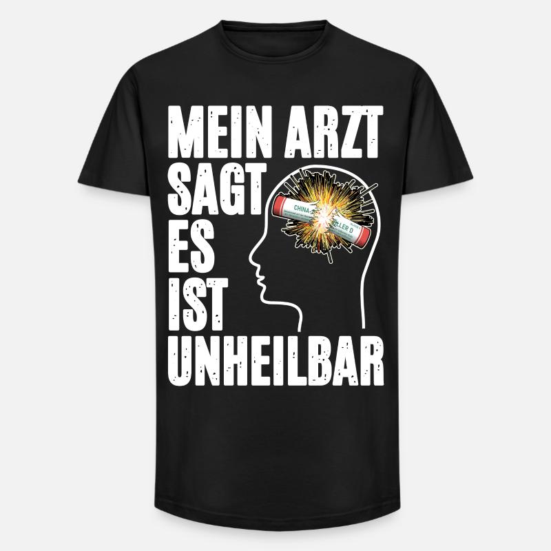 Pyrotechnik Im Kopf - Long Fit Männer T-Shirt - Schwarz