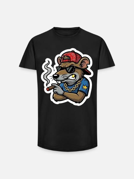 Rattenboss Zigarre - T-shirt coupe longue homme - noir