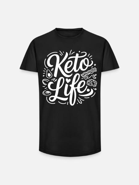 Keto Life Doodle - Long Fit Men's T-Shirt - black