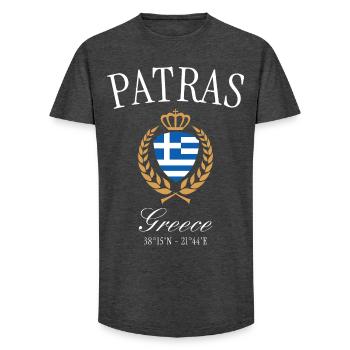 Patras Griechenland Wappen Krone – Reise Souvenir - Long Fit Männer T-Shirt - Anthrazit - Vorne - AI Model Male 185 light (185cm)