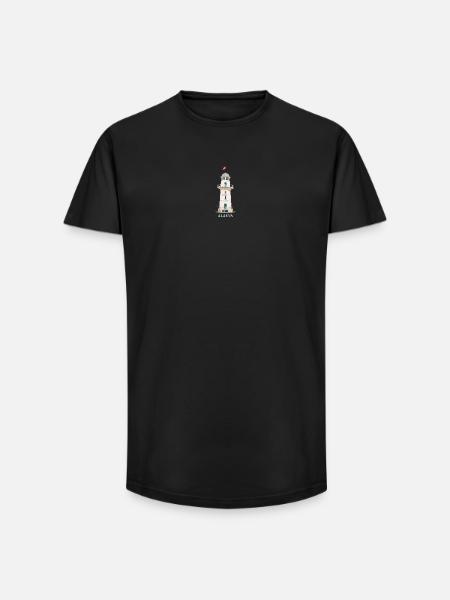 Alanya, Lighthouse Drawing, Turkey - Long Fit Men's T-Shirt - black