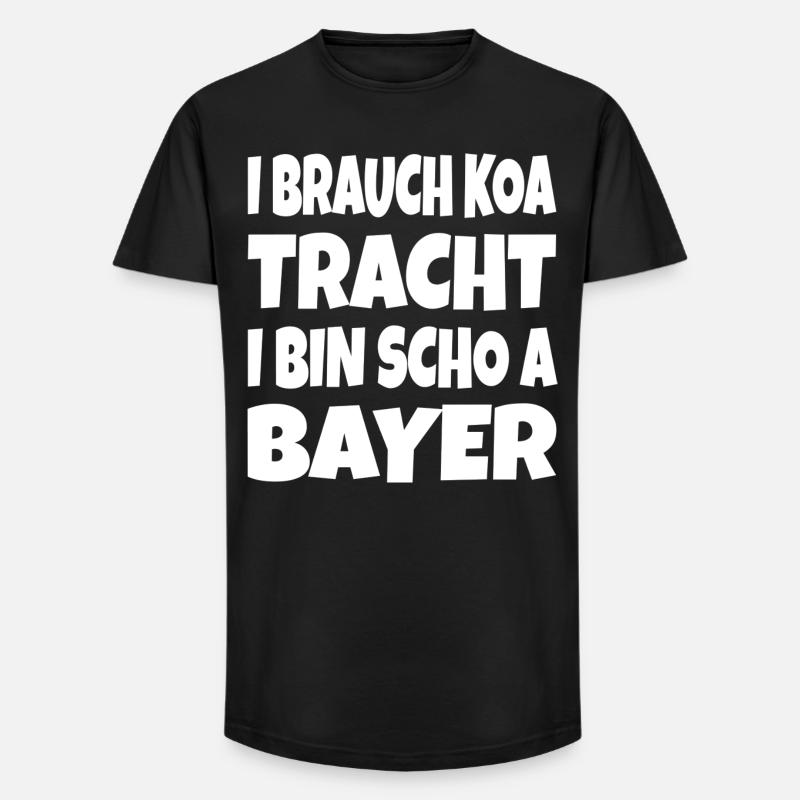 I brauch koa Tracht... - Long Fit Männer T-Shirt - Schwarz